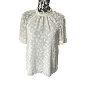 Anthropologie Feather Bone Women’s Ivory Chatelet Blouse Top Shirt Small